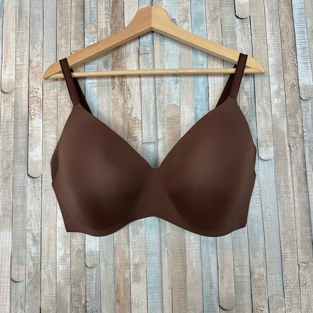 Knix 8 Sable Brown WingWoman Molded Contour Low Cut Bra 40D 42D 40DD 42DD 40E